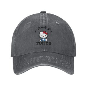 Casquette Gris Foncé Vintage Hello Kitty Tokyo