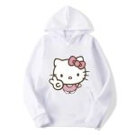 Capuche Blanc Hello Kitty Doigt de Paix