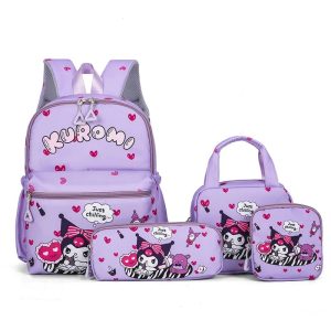 Sac à dos Scolaire Kuroumi Mauve 4 Pièces