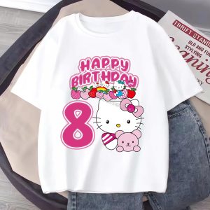 T-shirt Hello Kitty chiffres d'anniversaire 8