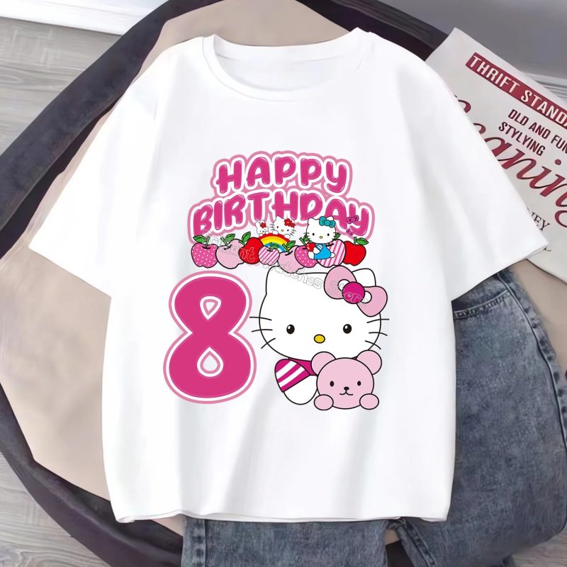 T-shirt Hello Kitty chiffres d'anniversaire 8