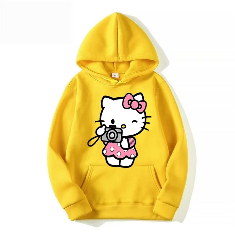 capuche Jaune Hello Kitty Tenir la caméra