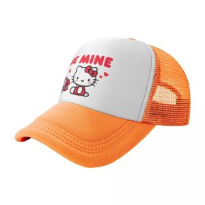 Casquette Orange de camionneur Hello Kitty Be Mine