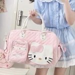 Sac à Main Hello Kitty Rose de Grande Capacité pour Femme