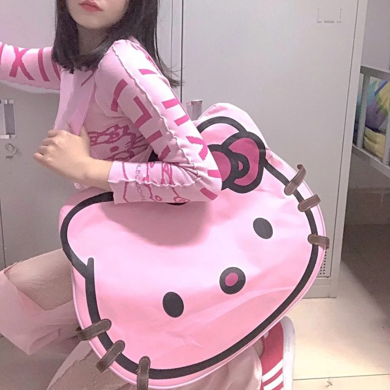 Sac Oxford Hello Kitty pour filles Style Kawaii japonais