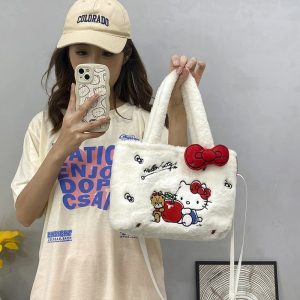 Sac à main en peluche Hello Kitty pour femme