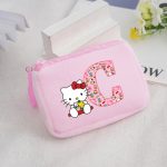 Porte-monnaie Carré en Peluche Hello Kitty pour filles lettre C