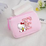 Porte-monnaie Carré en Peluche Hello Kitty pour filles lettre F