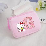 Porte-monnaie Carré en Peluche Hello Kitty pour filles lettre G