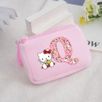 Porte-monnaie Carré en Peluche Hello Kitty pour filles lettre Q