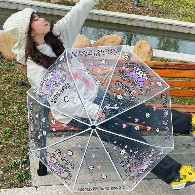 Parapluie Transparent de Kuromi Style Kawaii