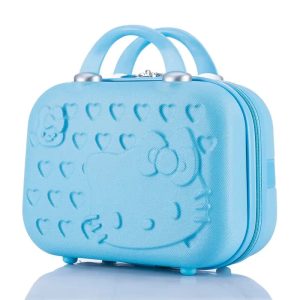 Sac à main de voyage portable Hello Kitty pour filles Bleu