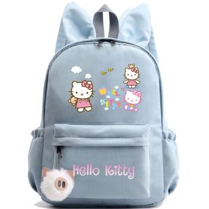 Cartable Blue avec Oreilles de Lapin Hello Kitty Mignon et pratique pour l'école