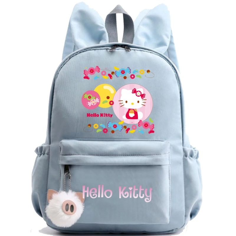 Cartable scolaire Blue avec Oreilles de Lapin Hello Kitty