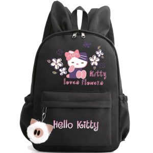 Cartable Noir avec Oreilles de Lapin Hello Kitty Love