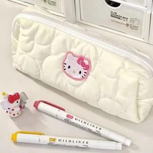 Sanurgente-Trousse à crayons Hello Kitty pour filles