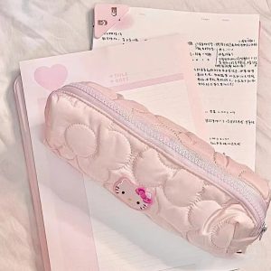 Sanurgente-Trousse à crayons Hello Kitty pour filles Rose