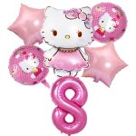 Ballons d'anniversaire Hello Kitty Rose 8