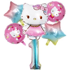 Ballons d'anniversaire Hello Kitty Papillon 1 Multicolore