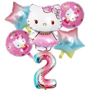 Ballons d'anniversaire Hello Kitty Papillon 2 Multicolore