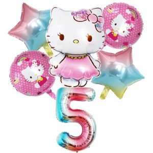 Ballons d'anniversaire Hello Kitty Papillon 5 Multicolore