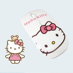 Souris D'ordinateur Sans fil Hello Kitty Blanc Kawii