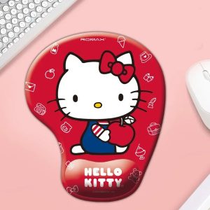 Tapis de souris Hello Kitty Rouge avec protection des poignets