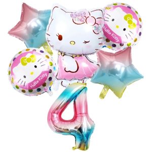 Ballons d'anniversaire Hello Kitty 4 Multicolore