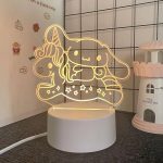 Sanurgente-Lampe LED Cinamaroll Sur un licorne en acrylique 3D