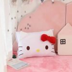 Taie d'oreiller en peluche mignonne Hello Kitty