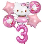 Ballons d'anniversaire Hello Kitty Rose 3