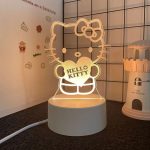 Sanurgente-Lampe LED Hello Kitty Coeur en acrylique 3D