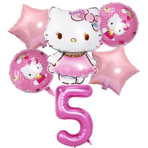 Ballons d'anniversaire Hello Kitty Rose 4