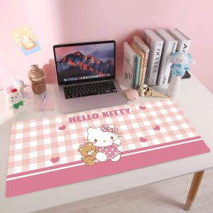 Tapis de souris de bureau grande taille Hello Kitty