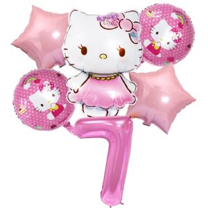 Ballons d'anniversaire Hello Kitty Rose 6