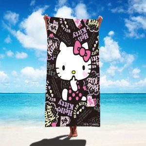 Serviette de plage de bord de mer Hello Kitty