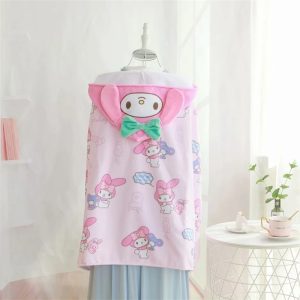 Peignoir Serviette de bain à capuche My Melody Kawii pour enfants