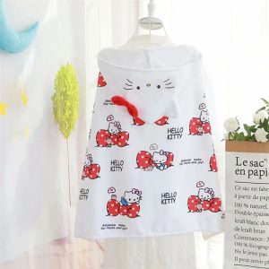 Peignoir Serviette de bain à capuche Hello kitty pour enfants