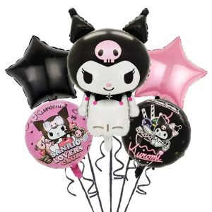 Ballons d'anniversaire Kuromi Noir Et Rose