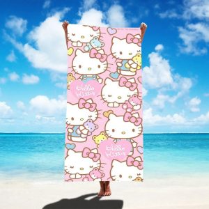 Serviette de plage colorée Hello Kitty