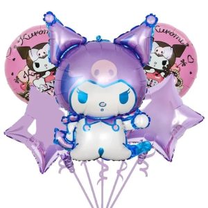 Ballons d'anniversaire Kuromi Saniro Lovers Mauve