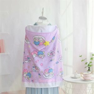 Peignoir Serviette de bain à capuche TwinStars pour enfants